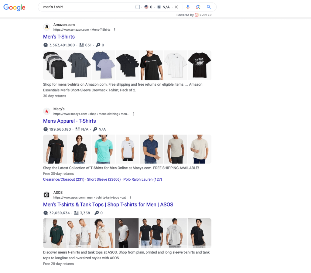 Это снимок экрана для тегов заголовков Google для советов по SEO для электронной коммерции.