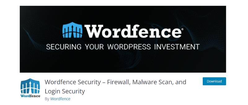 plugin de segurança wordfence para captura de tela da página de download do wordpress