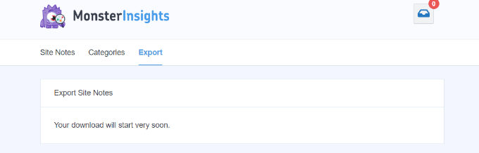 Exporte as notas do seu site Export your site notes
