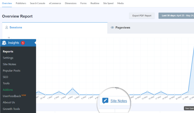 Adicionar notas do site aos relatórios Add site notes to reports