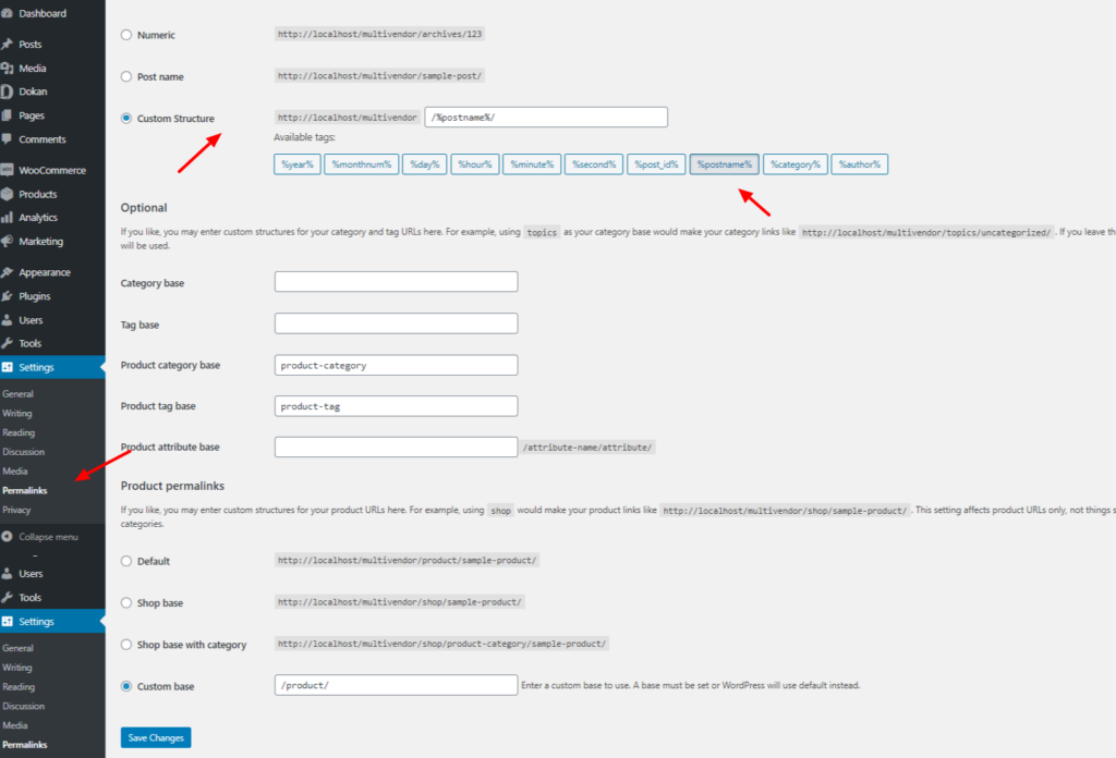 WordPress 5 でオンライン書店マーケットプレイスを作成する方法 define permalink of your product page