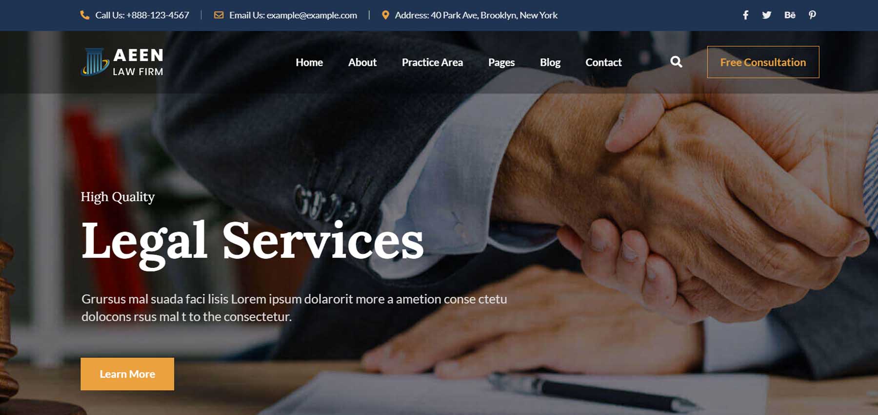 WordPress тема Aeen Legal Field