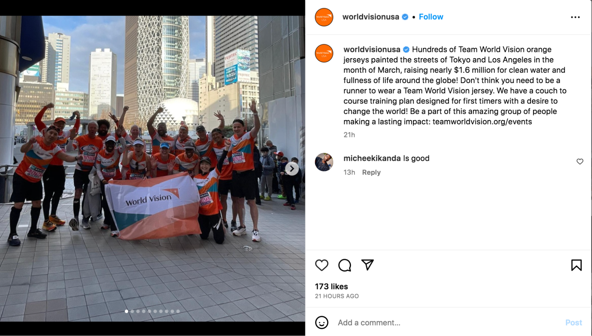 Post di Instagram da World Vision