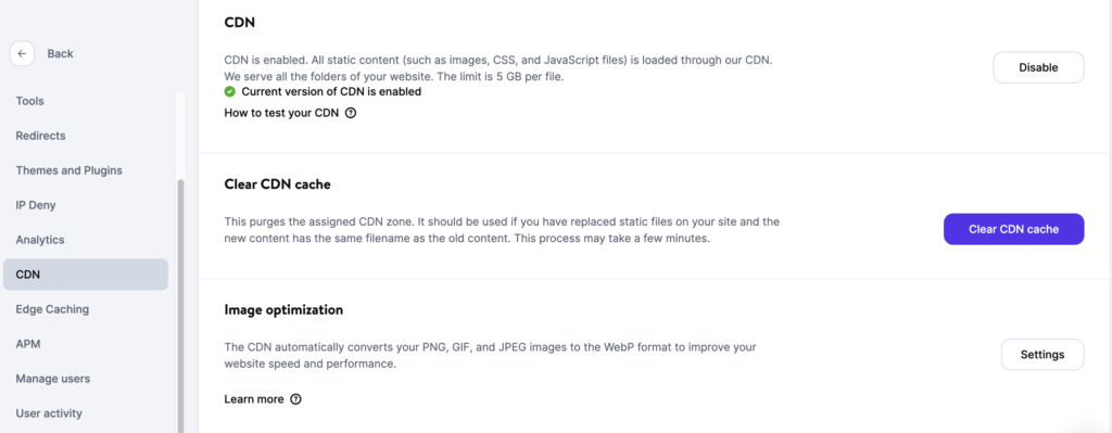 panoramica della dashboard cdn