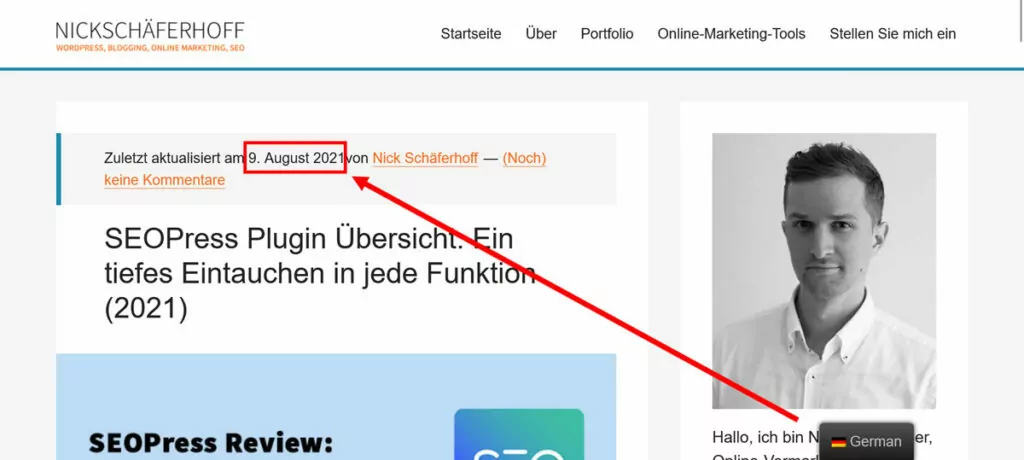 format tanggal yang diperbarui di situs web yang diterjemahkan