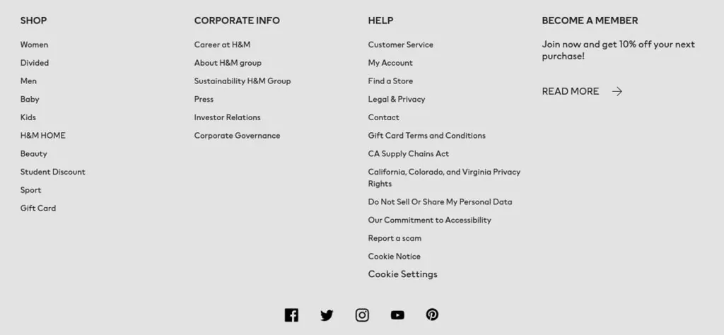 konten h&m footer