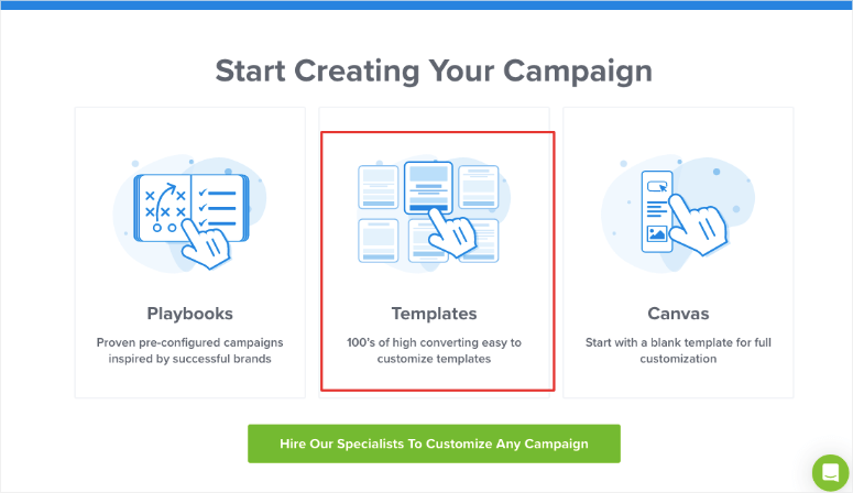 inizia a creare la tua campagna in optinmonster - IsItWP - Rilevatore di temi WordPress gratuito start creating your campaign in optinmonster