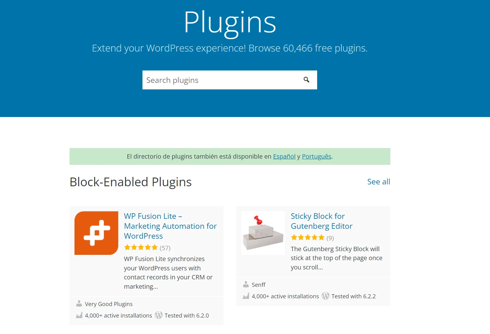 Direktori plugin WordPress.