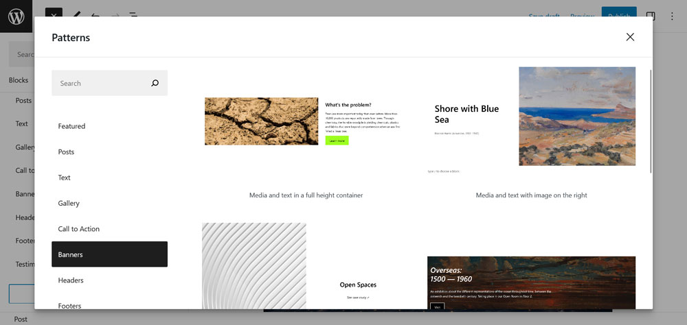 contoh pola blok gutenberg