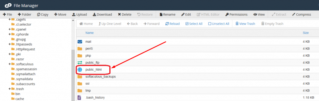 WordPress .htaccess Dosyası: Nasıl Oluşturulur ve Düzenlenir? 11 Public_html folder