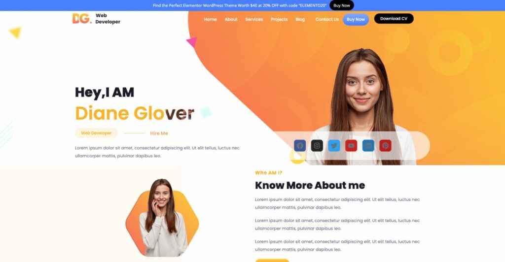 Immagine di anteprima di Web Developer Elementor