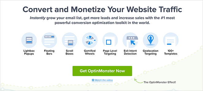 optinmonstercalltoaction esempio SeedProd Optinmonster lead generation toolkit