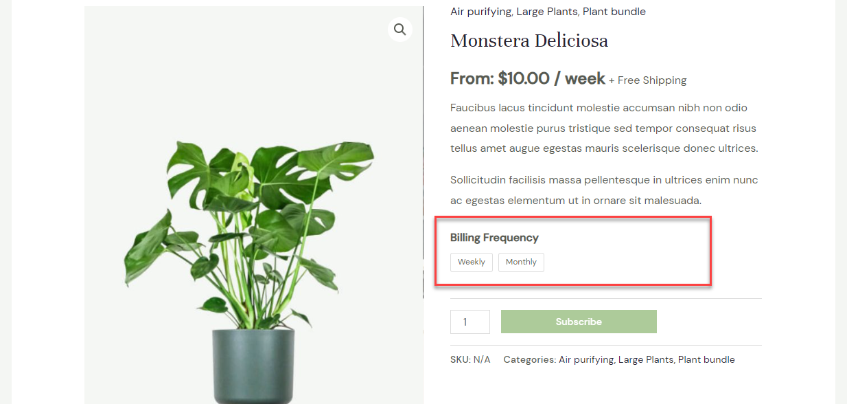 abonamente în front end - cumpărați o singură dată sau abonați-vă pentru abonamente woocommerce