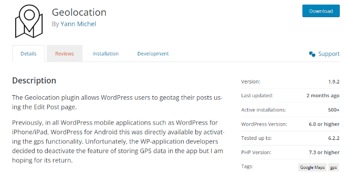 Plugin de geolocalizare Geolocation plugin