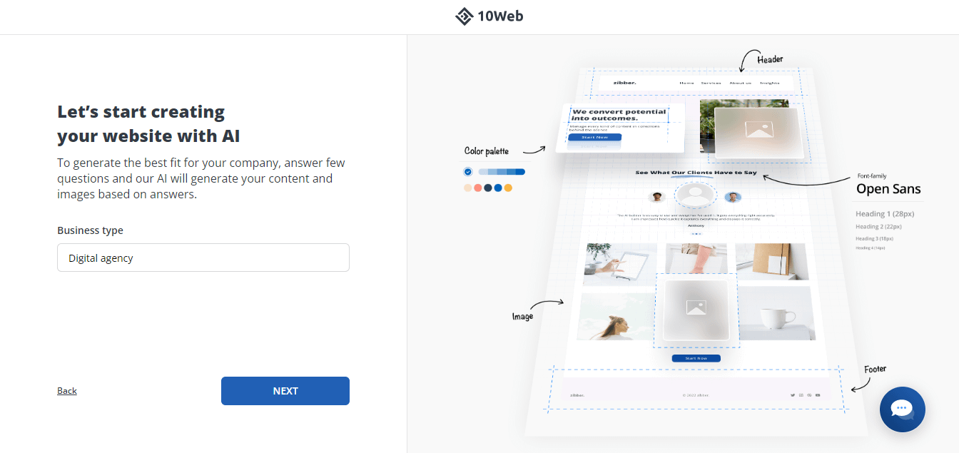 10Web의 AI 웹사이트 빌더를 위한 몇 가지 질문에 답변합니다.