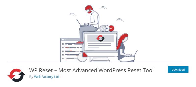 wp reset pagina de descărcare captură de ecran