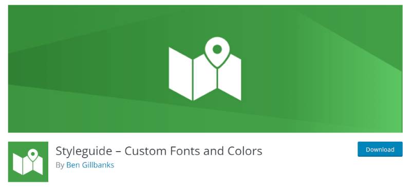 captură de ecran a paginii de descărcare a pluginului wordpress styleguide