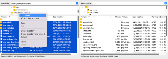 FTP を使用して新しいバージョンの WordPress をアップロードする Using FTP to Upload a Fresh Version of WordPress
