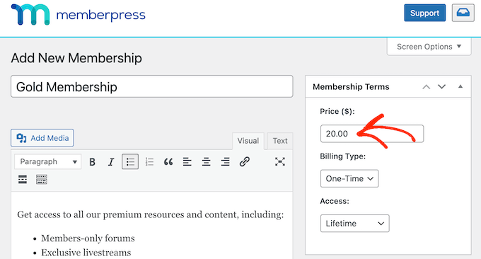 Membuat langganan keanggotaan berbayar menggunakan MemberPress Creating a paid membership subscription using MemberPress