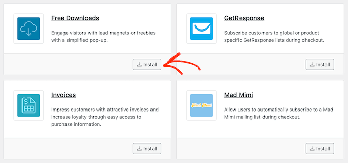 Memasang addon Easy Digital Downloads Installing Easy Digital Downloads addons