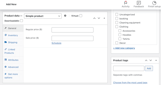 Menambahkan data produk ke WooCommerce Adding product data to WooCommerce