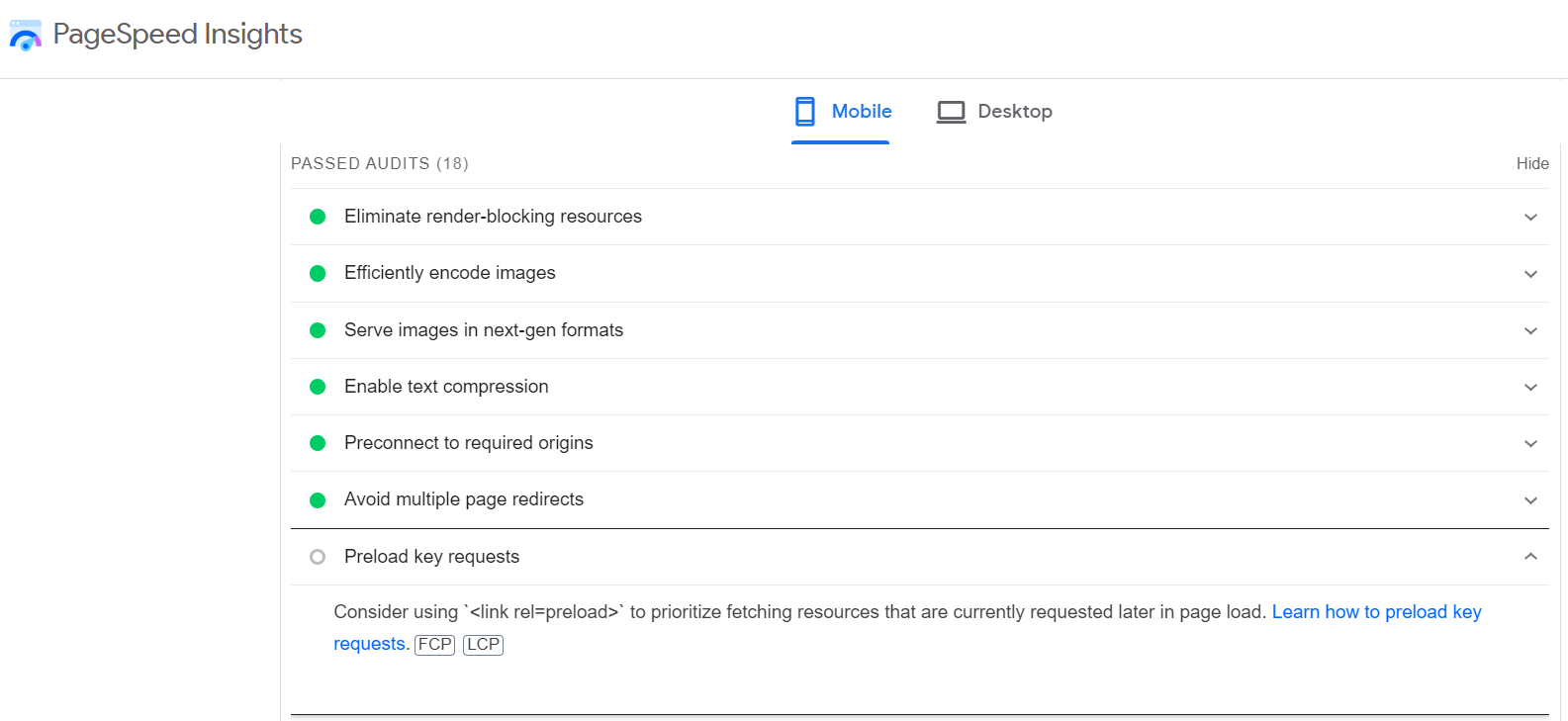 sugestii de îmbunătățire de la Google PageSpeed