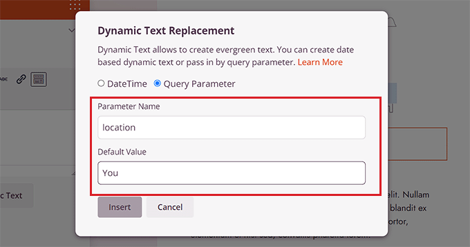 Selectați interogarea parametrilor dinamici Select dynamic parameter query