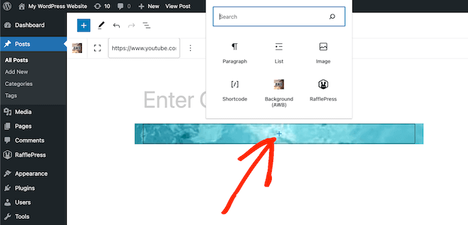 向 YouTube 背景视频添加块 Adding blocks to a YouTube background video