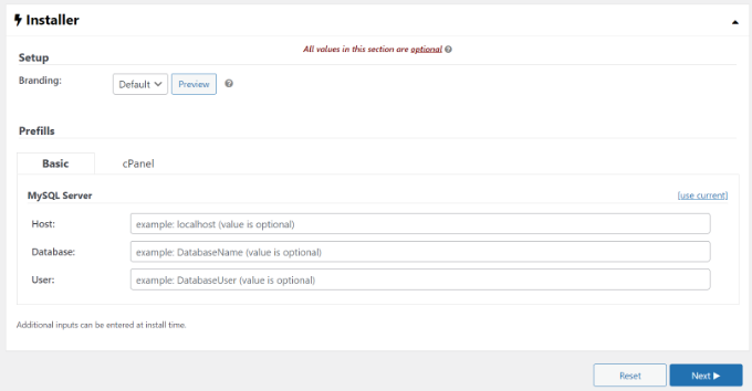 インストーラーの設定 Installer settings