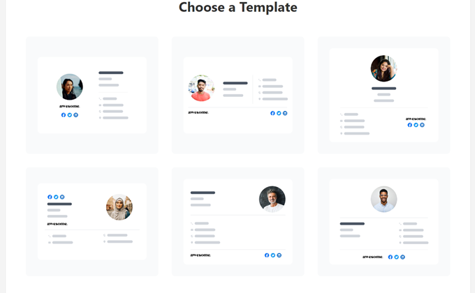 電子メール署名のテンプレートを選択する choose a template for email signature