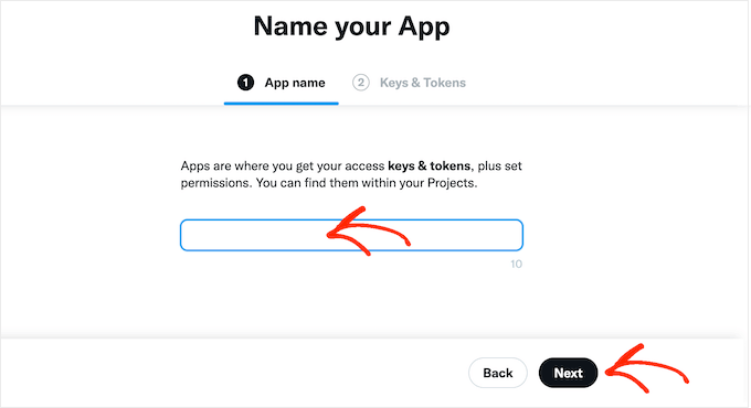 Nazywanie aplikacji Twittera Naming a Twitter application