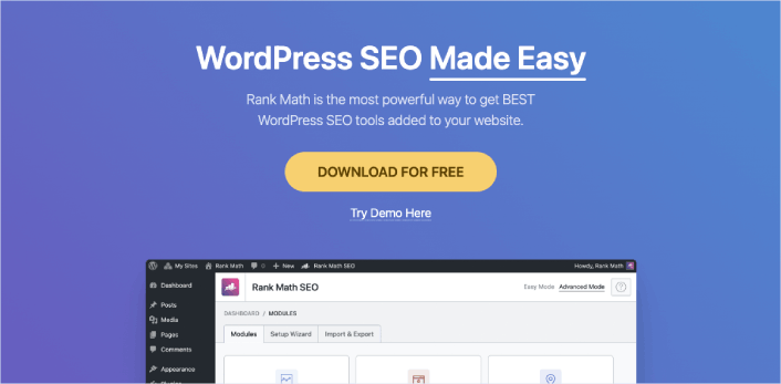 RankMath WordPress SEO eklentisi