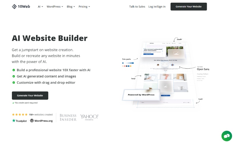 Die 7 besten KI-Tools für das Design und die Entwicklung von WordPress-Websites 6 10Web