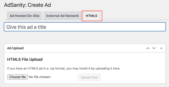 WordPress에 HTML5 광고 추가 Adding an HTML5 ad to WordPress