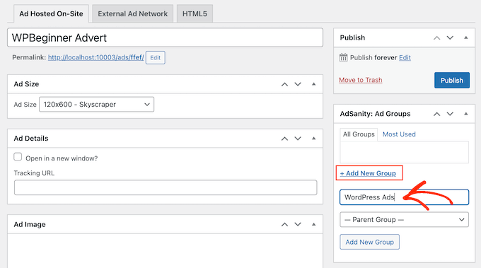 WordPress에서 광고 그룹 만들기 Creating ad groups in WordPress