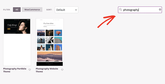 searchseedprodthemes 种子产品 Search SeedProd themes for a photo website kit