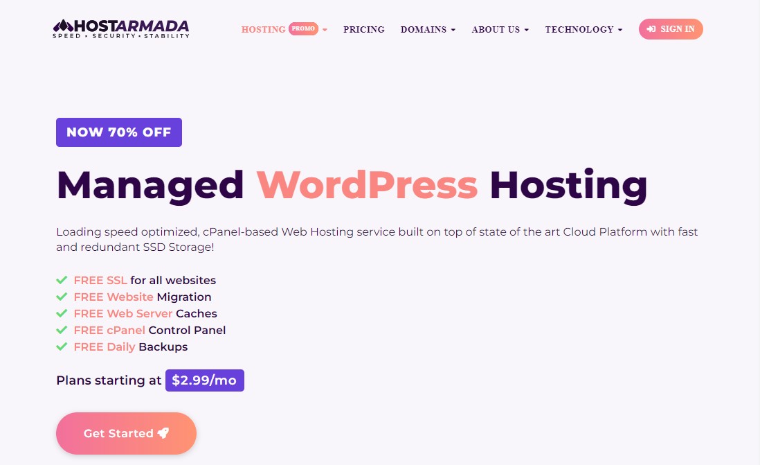 HostArmada: Günstiges WordPress-Hosting