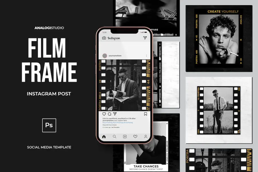 Ramka filmowa na Instagramie -