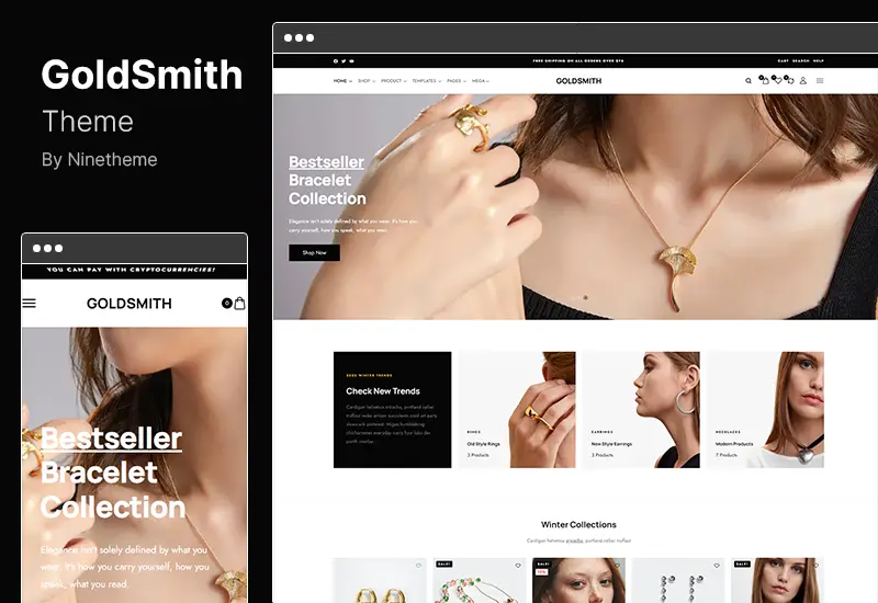 Tema GoldSmith - Tema WooCommerce Elementor della gioielleria