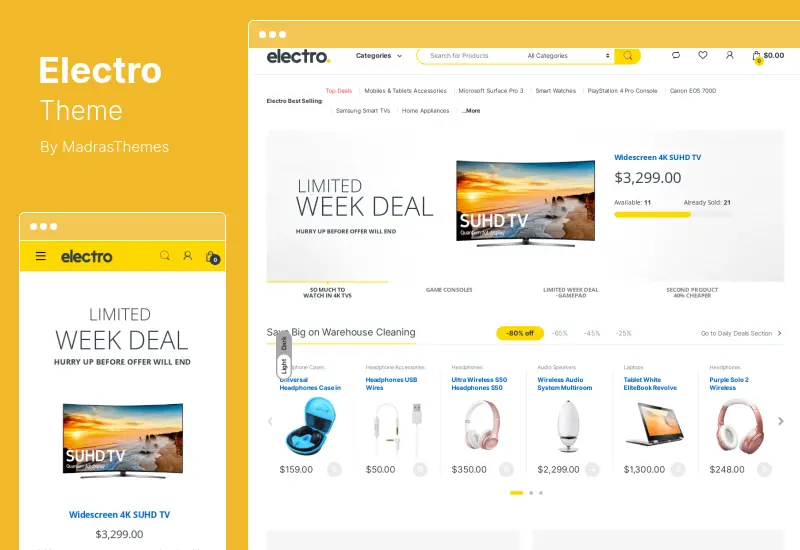 Tema Electro - Tema WooCommerce per negozio di elettronica