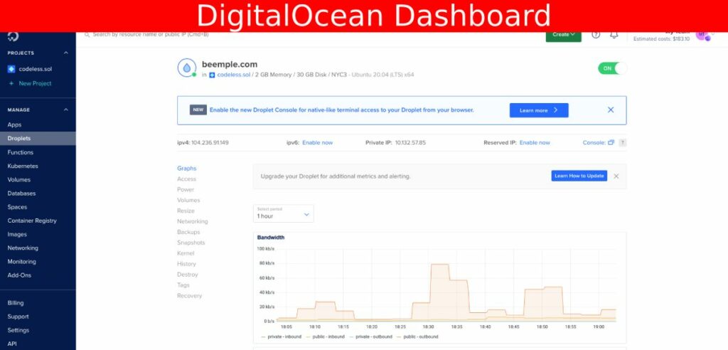 DigitalOcean panosu