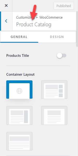 catalogo dei prodotti