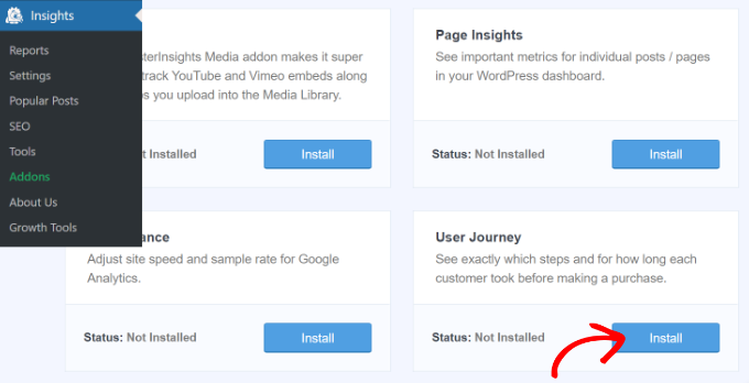 ユーザージャーニーアドオンをインストールする Install the user journey addon