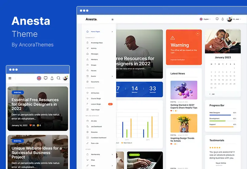 Anesta Teması - Intranet, Extranet, Community BuddyPress WordPress Teması