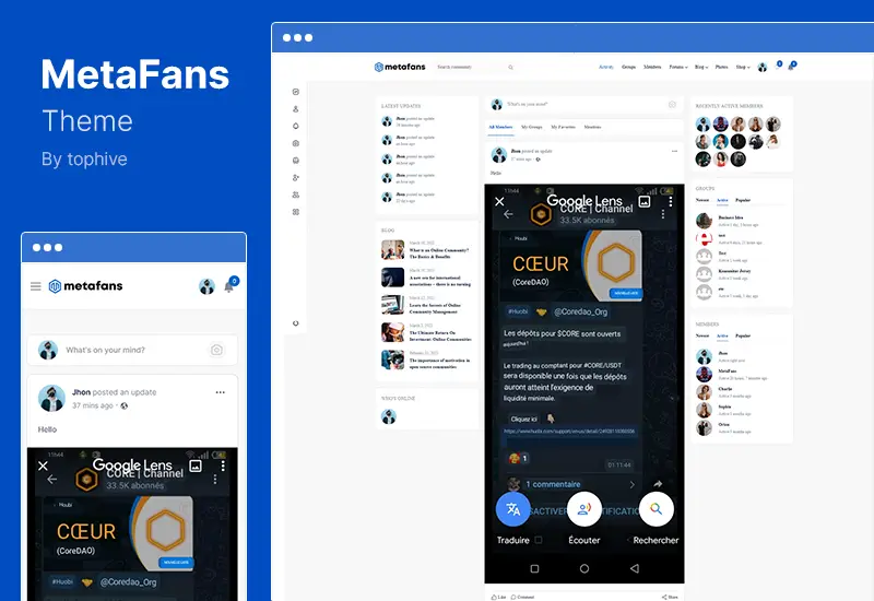 MetaFans Teması - Topluluk ve Sosyal Ağ BuddyPress WordPress Teması