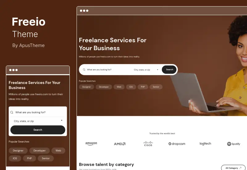 ธีม Freeio - ธีม WordPress ตลาดอิสระ