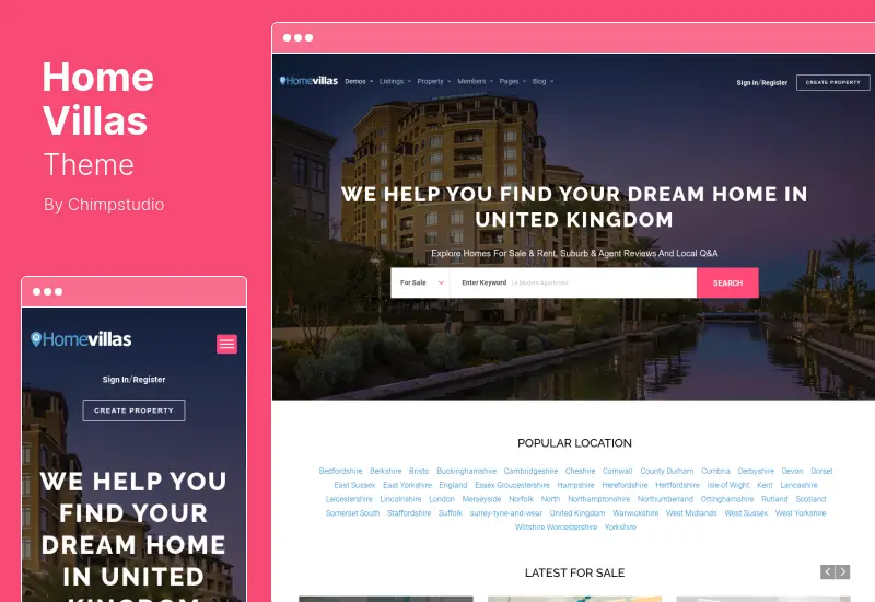 Tema delle ville domestiche - Tema WordPress immobiliare