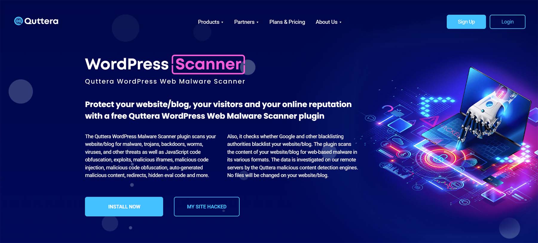 AI tarafından desteklenen Quttera WordPress Güvenlik Tarayıcısı