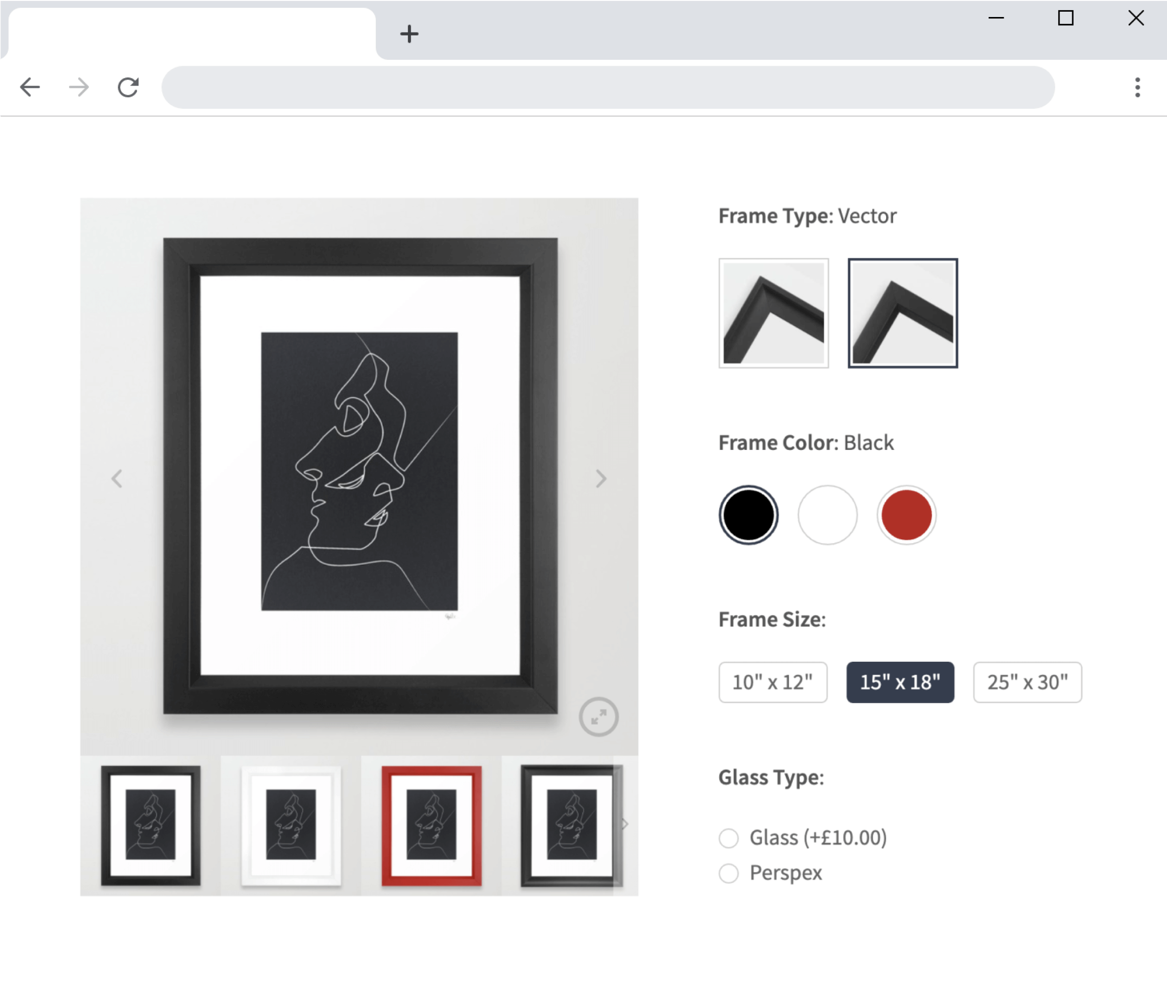 รูปภาพ WooCommerce และแถบสี