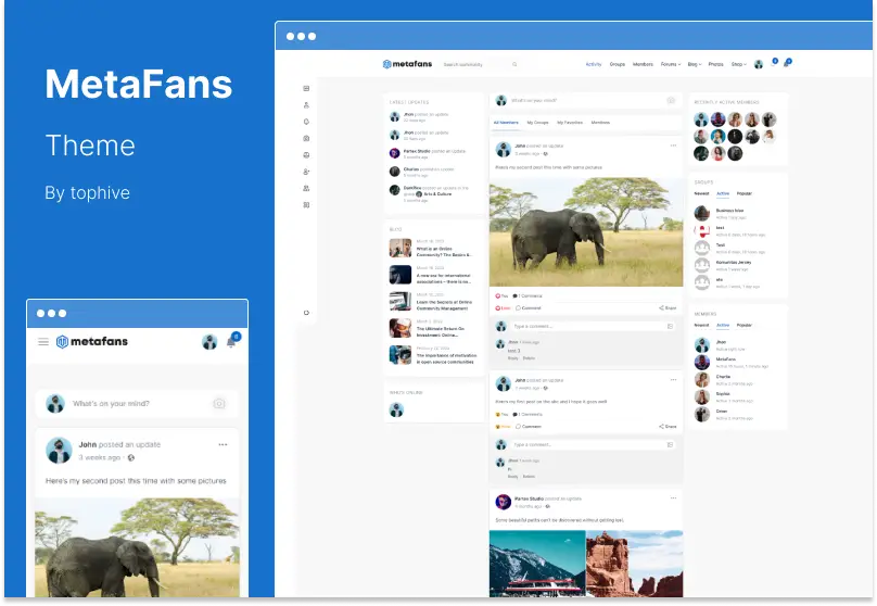 ธีม MetaFans - ชุมชนและโซเชียลเน็ตเวิร์ก BuddyPress WordPress Theme